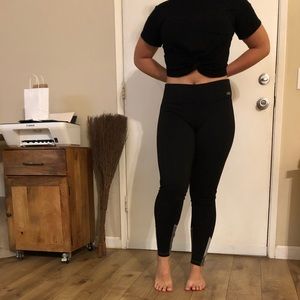 Stretch yoga pants, high waisted, supportive waist